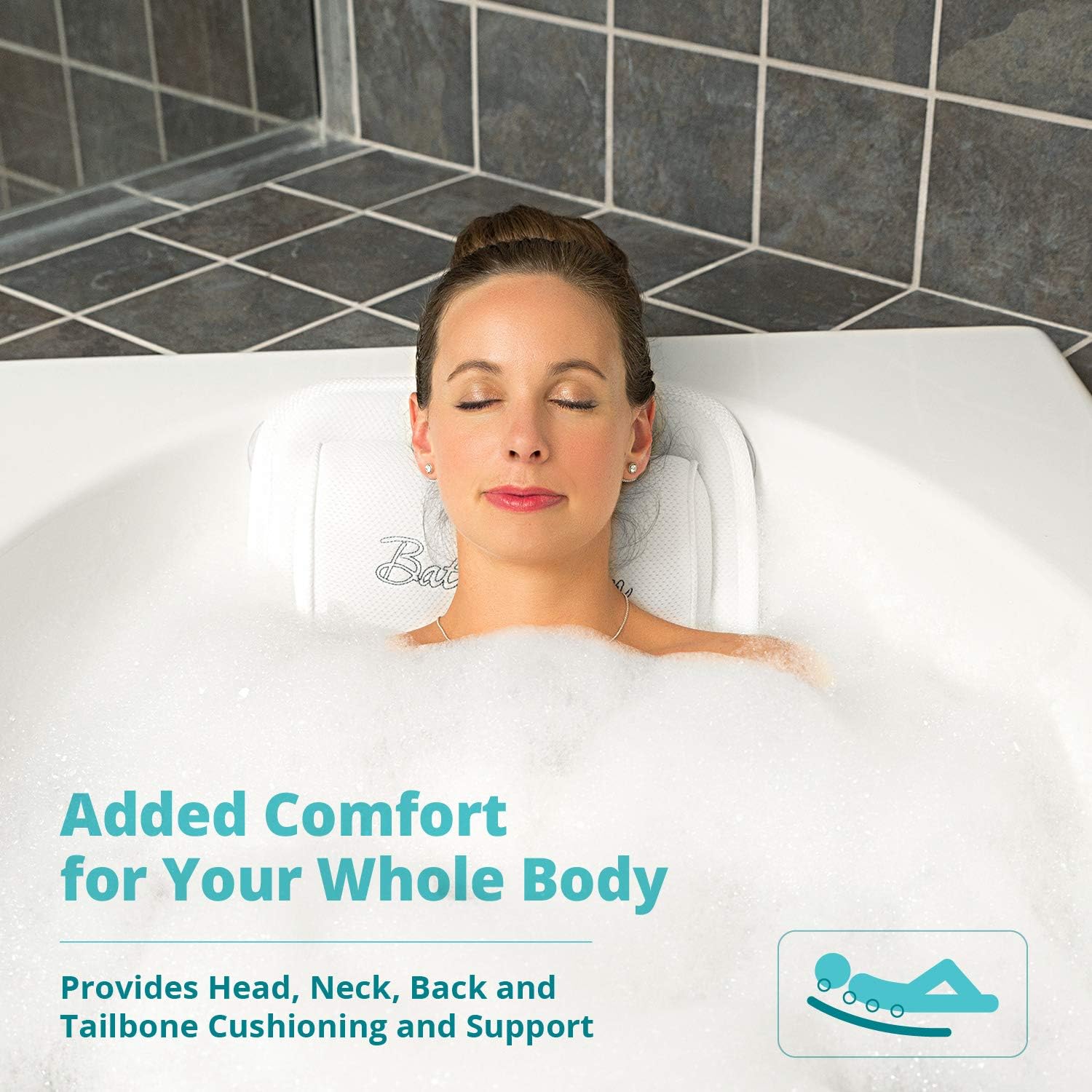 QuiltedAir BathBed Deluxe - Luxury Bath Pillow and Spa Cushion for Full Body Comfort: Home & Kitchen