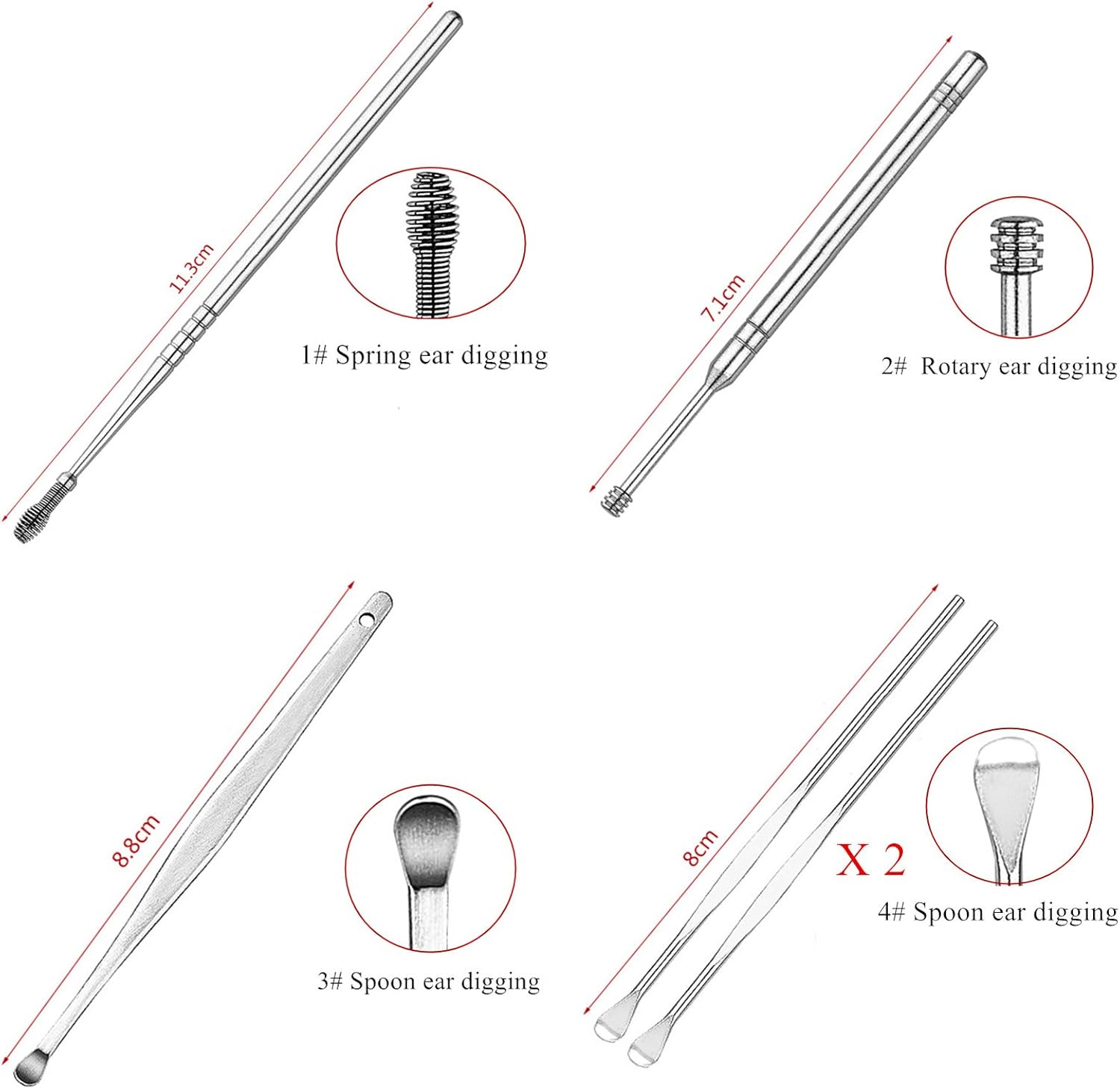 Ear Wax Removal Kit, 6PCS Ear Pick Ear Cleaning Tools Ear Wax Remover