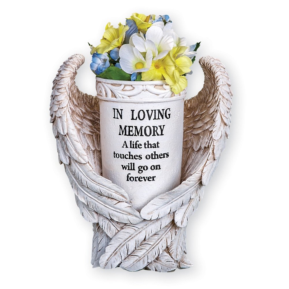 Outdoor Memorial Flower Insert Stake Vase for Grave Cemetery with Angel Wing 827164895071 eBay