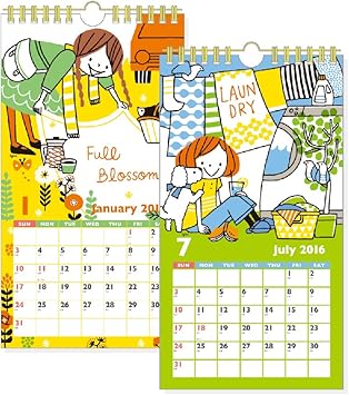 Amazon ゼットアンドケイ イラスト 壁掛s 16年 カレンダー 68 719 手帳 カレンダー 文房具 オフィス用品