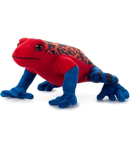 PuffPurrs Erdbeerfrosch Stofftier – Realistischer Plüschfrosch, 15 Cm, Kuschelig & Kindersicher