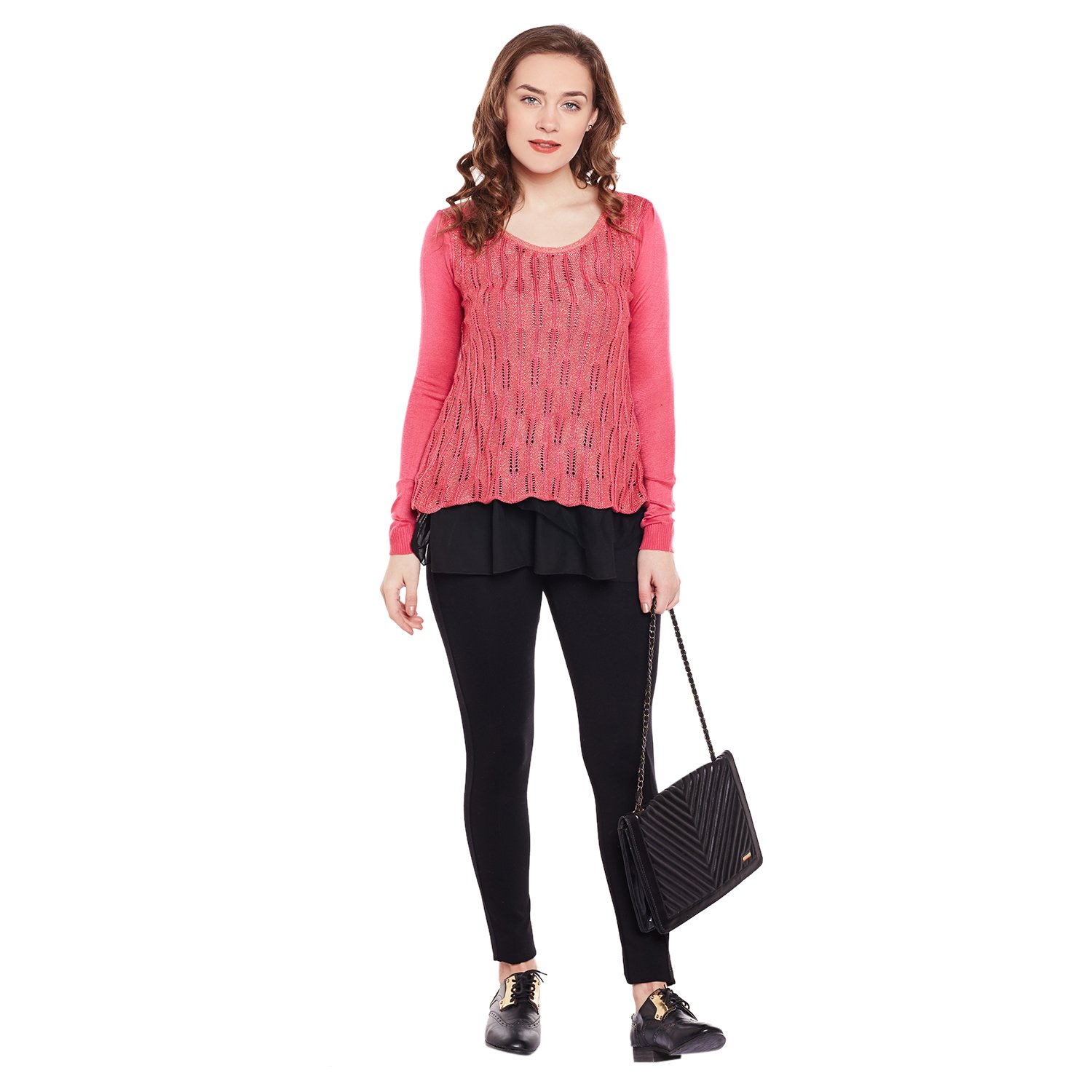 camey women's round neck sweaters pink