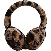 LZEDIRA Winter Ear Muffs for Womens Mens, Winter Faux Fur Earmuffs, Fluffy Cute Earmuffs, Foldable Ear Warmers for Mens Cold Outdoor