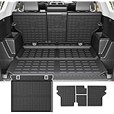 powoq Cargo Mat Compatible with 2010-2024 Toyota 4Runner Back Seat Protector Replacement for 2010-2024 Toyota 4Runner 5 Seater Accessories (Fit W/O Sliding Tray, Rear Backrest Mats+Rear Trunk Mat)
