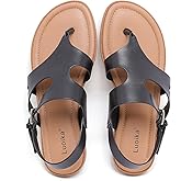 Luoika Women's Wide Width Flat Sandals, Flip Flop Casual Strapy Sandals Slip on Summer Beach Shoes for Women.