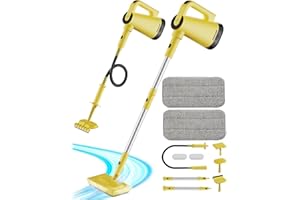 SINOCHIP Steam Mops for Floor Cleaning, with 7-in-1 Attachments, 13OZ Water Tank, 23ft Power Cord, Detachable Handheld Steamer for Cleaning Hardwood, Tile, Glass, and Ironing