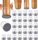 GICUNK 32Pcs Chair Leg Protectors Silicone with Felt Pads Small Fit 23-32.9mm