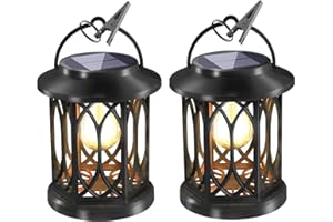 Bebrant Solar Lanterns Outdoor Waterproof,Upgraded Bright Hanging Solar Lights for Outside,Solar Powered Lanterns LED Lighting for Garden Patio Yard 2 Pack