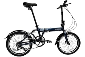 SOLOROCK 20" 8 Speed Aluminum Rockies Folding Bike - Rear Suspension V Brakes, with Fenders, Stainless Steel Spokes & Fender 