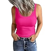 EADINVE Women's Scoop Neck Ribbed Tank Top Trendy Thick Strap Sleeveless Shirts Basic Summer Outfits Slim Fit 2026