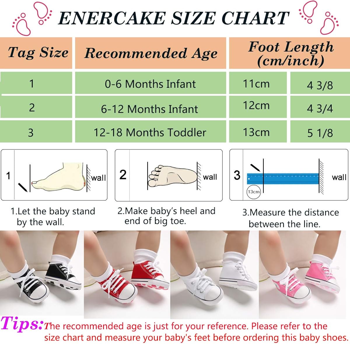  | ENERCAKE Baby Boys Girls Shoes Toddler High-Top Ankle Canvas Infant Sneakers Soft Sole Newborn First Walkers Crib Shoes | Sneakers