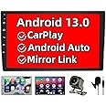 Binize Double Din Car Stereo Android 13 System 10.1 Inch Car Radio with Wireless Carplay Android Auto Touch Screen Radio Head Unit Multimedia Player,Bluetooth,GPS Navigation,FM,Backup Camera