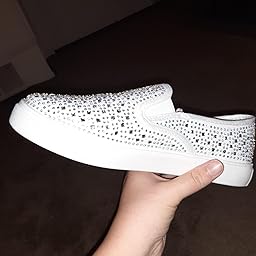 crystal studded slip on sneakers