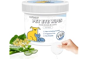 Opdent 150Pcs Eyes Wipes for Dogs - Tear Stain Remover for Dogs - Dog Eye Cleaner, Eye Debris, Discharge, Mucus Secretions - Eye Wipes for Dogs & cat Eye Wipes - 3.2 inches (3.2 Large)