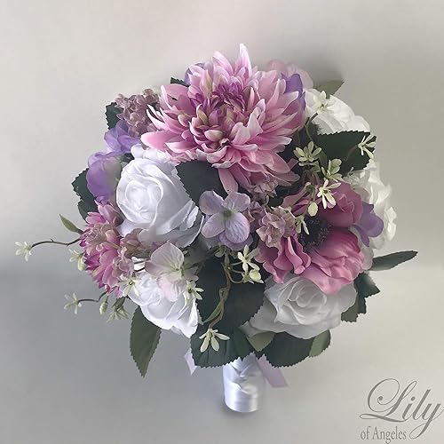 White Bridesmaid Bouquet Roses Wedding Flower Silk Flower Bouquet Wedding Bouquet Calla Lillies Panda Floral Purple Bridal Bouquet Bouquets Weddings Valresa Com