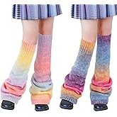 Junely 2 Pairs Leg Warmers for Women Kawaii Leg Warmer Cute Legwarmers Japanese Socks Halloween Goth Emo Gyaru Accessories