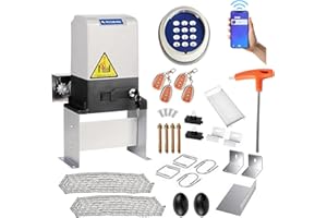 ROOMARK 750W Automatic Sliding Gate Opener APP Control with 4 Remotes, 4400lbs Electric Rolling Driveway Slide Gate Motor Remote Kit for Security, Suitable for Private Houses, Business Communitie