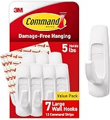 Command Large Utility Hooks 7 Hooks 12 Strips Damage Free Hanging
