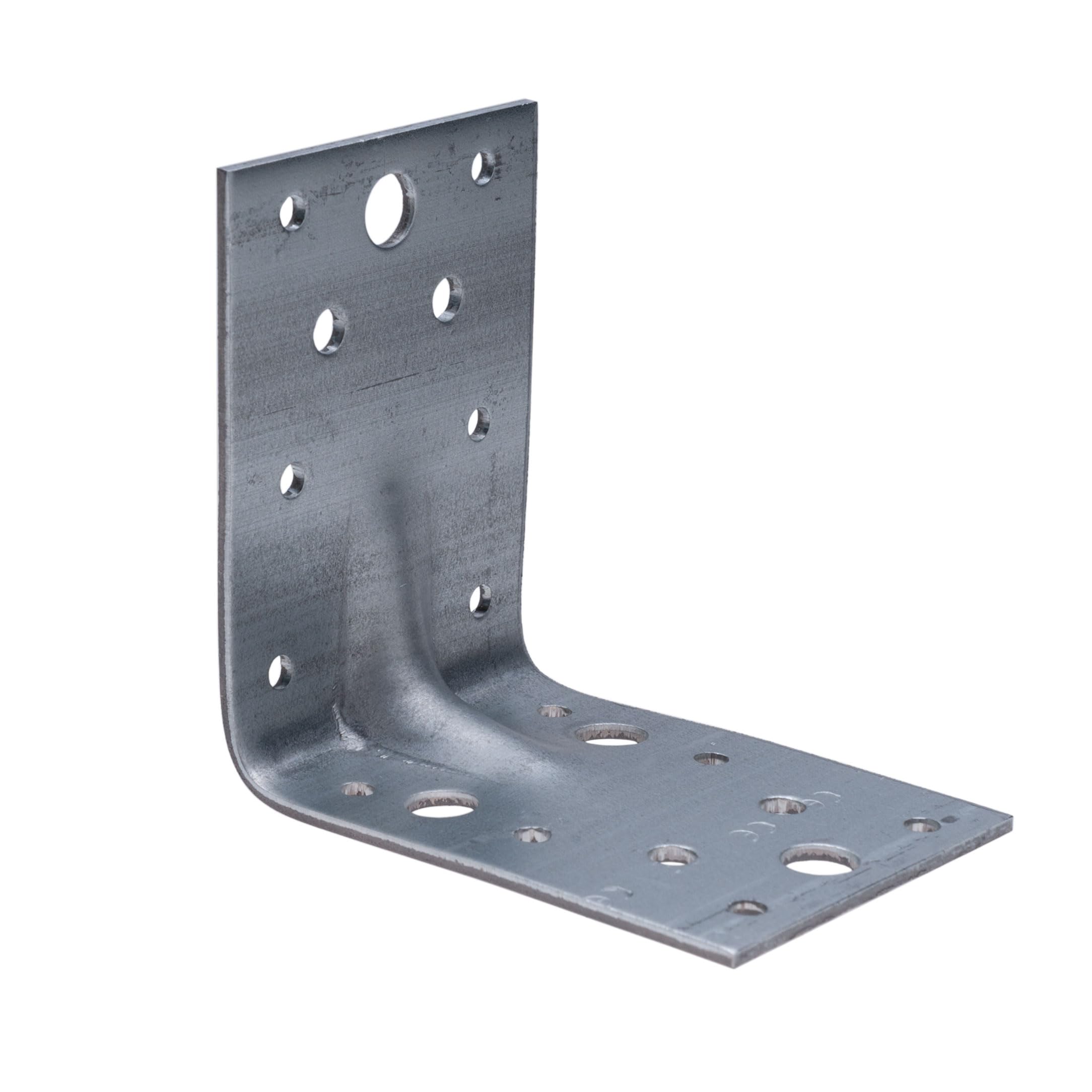 Corner Brace L Brackets 90mm (Pack of 2) Right 90 Degree Angle Shaped Metal Galvanised Fixing Plate Fastener Connector Heavy Duty for Wood Furniture Timber Joining Bracket Plates (90x90x65x2.5mm)