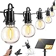 ZJOJO Solar Outdoor String Lights Waterproof, 50FT G40 Globe Patio Lights String Lights Solar Powered with 25 Edison Bulbs 2700K Shatterproof Hanging Lights for Porch Backyard Pergola Bistro