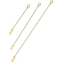 PAVOI 14K Gold Plated Necklace Chain Extenders Pack For Women Set Of Three Gold Necklace Extenders Bracelet Extension With Spring Ring Clasp 1 2 3 Inch