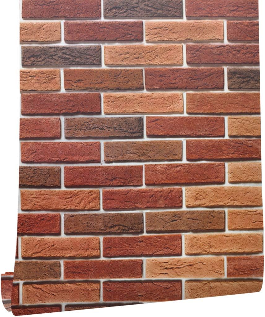 HaokHome H019 Faux Brick Peel Stick Wallpaper 23.6" x 19.7ft Textured