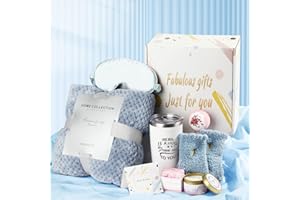 MIKIMOONY Gifts for Women, Mothers Day Gifts for Mom, Care Package for Women, Relaxing Spa Gift Box Basket, Birthday Baskets with Luxury Blanket, Unique Holiday Gifts Basket for Women, Sister, Mom, Best Friends