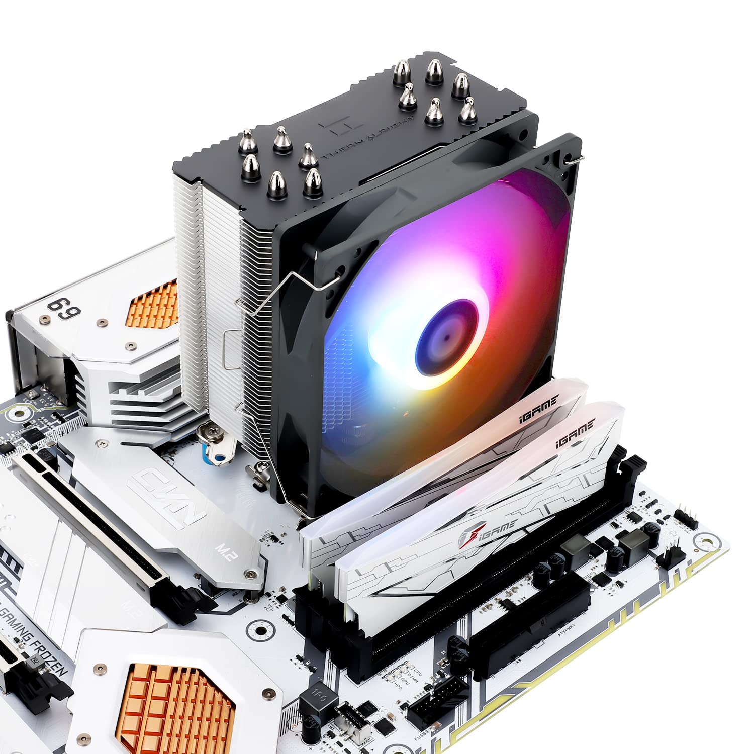 Thermalright BA120 ARGB CPU Air Cooler, 6 Heat Pipes, TL-C12CG-S PWM Quiet Fan CPU Cooler with S-FDB Bearing, for AMD AM4/AM5 Intel LGA1700/1851/115X/1200
