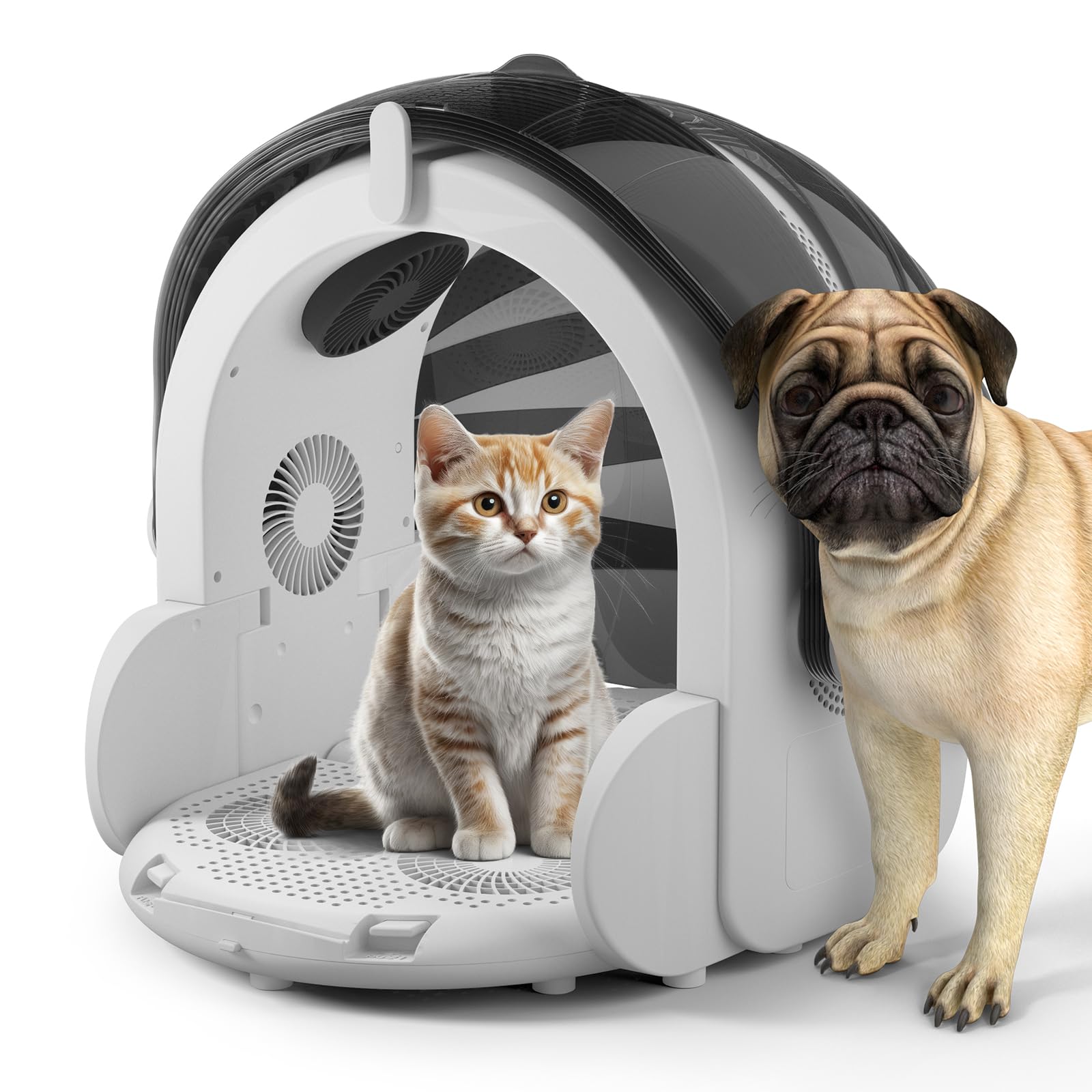Photo 1 of iPettie Automatic Hair Dryer Box for Cats and Small Dogs, Foldable and Large Capacity, 8 High-Velocity Fans, 360° Airflow, Temperature Control, 4-Speed Settings and Timer, 16 Gallons