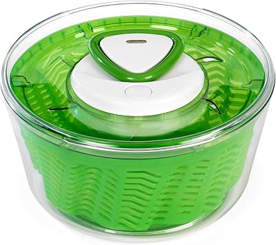 Zyliss Easy Spin 2 Salad Spinner 3.5L Plastic Green AquaVent Brake Cord Non-Slip
