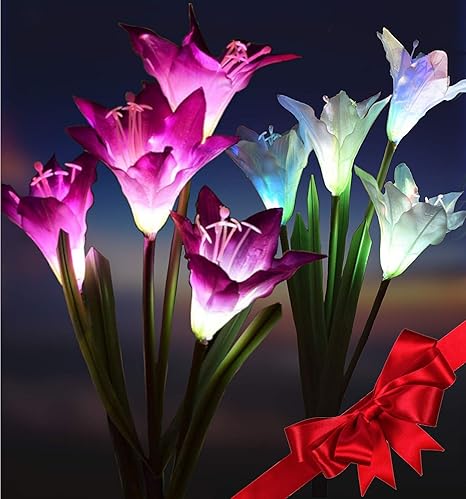 Xergy Outdoor Solar Garden Lights; Multi-Color Changing LED Solar Landscape Decorative Lights