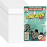 VOKOY 100 Pack Resealable Current Size Comic Book Bags, Crystal Clear Self Sealing Comic Sleeves Storage Protection for Regular Comics Magazine Storage, 7.2 X 10.6 Inches