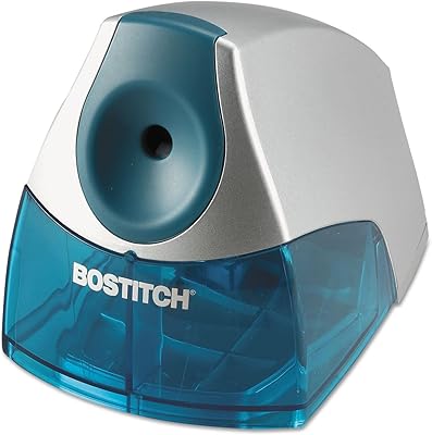 Bostitch Office Electric Pencil Sharpener, Heavy Duty Powerful Stall-Free Motor, High Capacity Shavings Tray, for Office or Classroom, Blue
