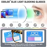 COOLOO Blue Light Blocking Glasses Anti Glare TR90 Frames view 4