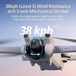 DJI Mini 3 (DJI RC), Lightweight 3x Mechanical