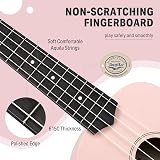 Donner Soprano Ukulele DMU-01 21in Macaron Light Pink Bundle Kit view 3
