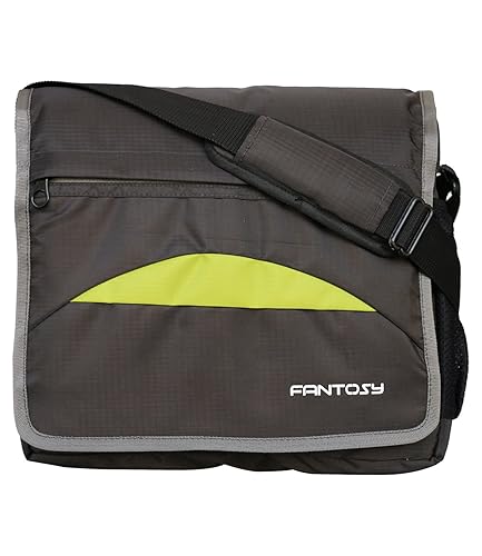 fantosy Mens Polyester Front Zip Sidebag (Grey)