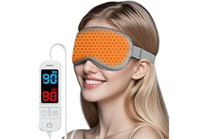 VISADER Heated Eye Mask for Dry Eyes, USB Warm Compress with Temperature & Timer Control, Electric Eye Heating Pad for Stye, Chalazion, Blepharitis, MGD, Puffiness, Dark Circles & Eye Strain Relief