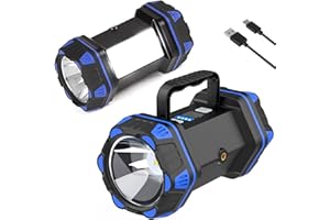 ROPELUX Led Camping Lantern Rechargeable, Camping Flashlight 1500LM, 8 Light Modes, Camping Lights 4800 Capacity, Portable Bright Flash Light for Emergencies, Power Outages, Hurricane, (Blue 2Pack)