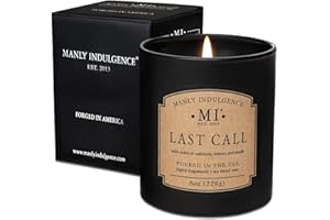 Manly Indulgence Last Call Scented Candles for Men, Premium Soy Blend Wax, 45H Burn, Candles for Home Scented, Gift-Ready Packaging - Made in The USA