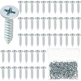 LEIFIDE 200#6 x 1-1/2" Flat Head Wood Phillips Screws, Zinc-Plated Iron | Phillips Drive, Zinc Plated Rust Resistant, For Cabinet Hinge, Indoor Furniture, Countertop, Woodworking Projects