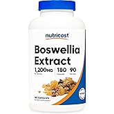 Nutricost Boswellia Extract 1,200mg Per Serving, 180 Capsules for 90 Servings Per Bottle - Standardized to 65% Boswellic Acid, Gluten Free and GMO Free, Vegan