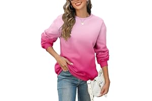 Sweatshirt for Women Long Sleeve Crewneck Top Gradient Casual 2025 Trendy Pullover Hoodies Shirt