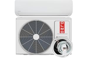 OLMO 9,000 BTU 115V Single Zone Wall Mount Ductless Mini Split Air Conditioner & Heat Pump – 16FT Installation Kit – R-410A Refrigerant Pre-Charged – Inverter Technology