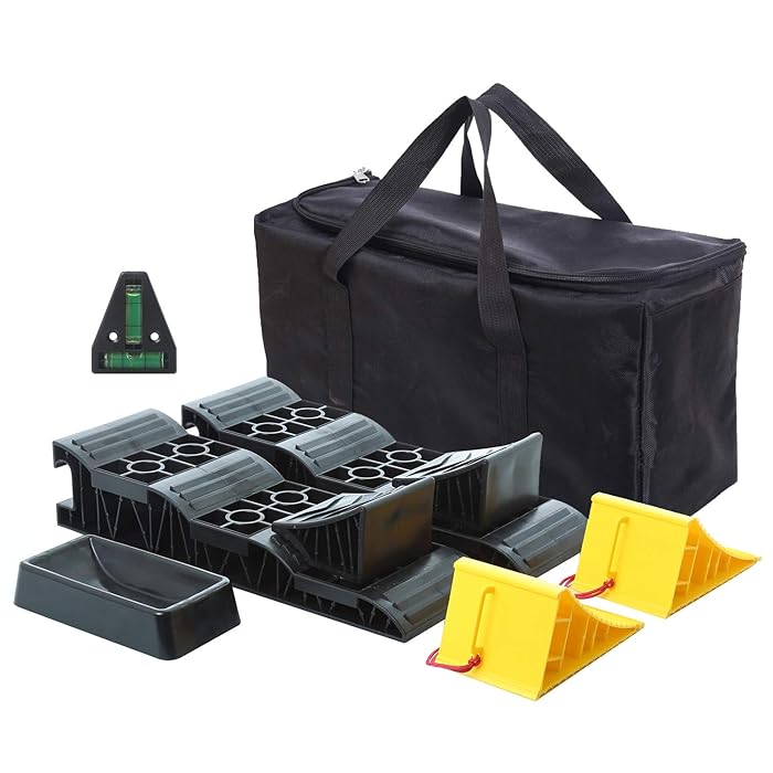 Buy Homeon Wheels Large RV Leveling Blocks 2 Pack and Two Locking Chocks, Two Camper Leveling