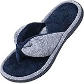 Wishcotton Women's Memory Foam Spa Thong Flip Flops Cozy Indoor Slippers, Ladies Summer Lightweight Open Toe House Sandals