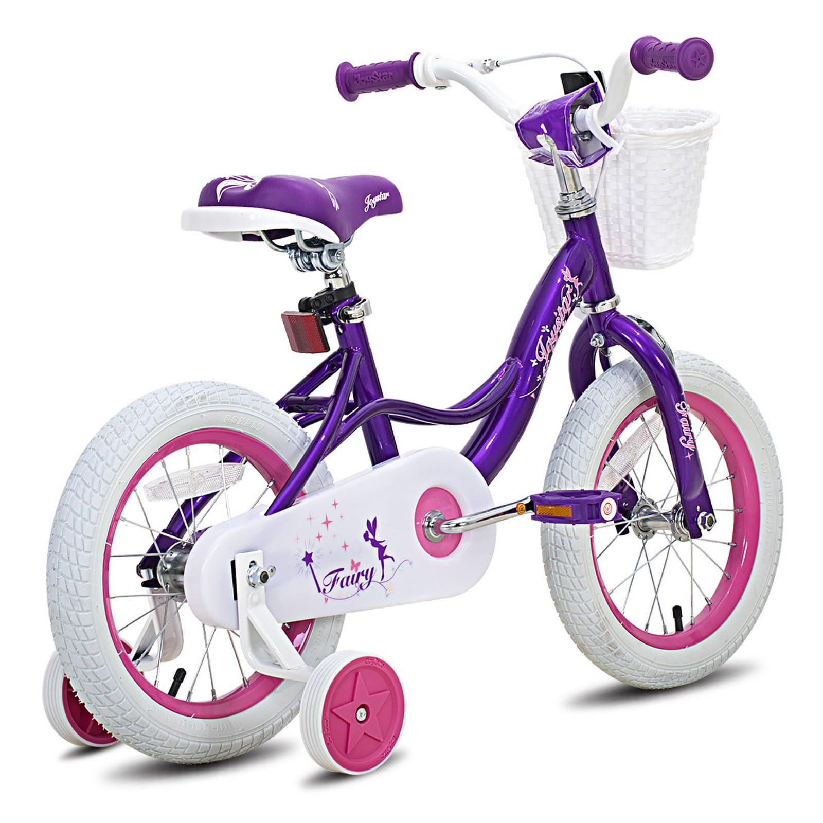 JOYSTAR Fairy Girls Bike for Toddlers and Kids Ages 2-8 Years Old, 12 14 16 18 Inch Kids Bike with Training Wheels, Handbrake and Basket, Toddler Girl Bike, Children Bicycle