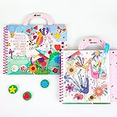 Avenir Reusable Water Coloring Book for Toddlers 3-5 Years, Road Trip & Airplane Mess-Free Portable Educational 4 in 1 Creative Set Water-Reveal Paint Activity Doodle Pad Kids Art Crafts