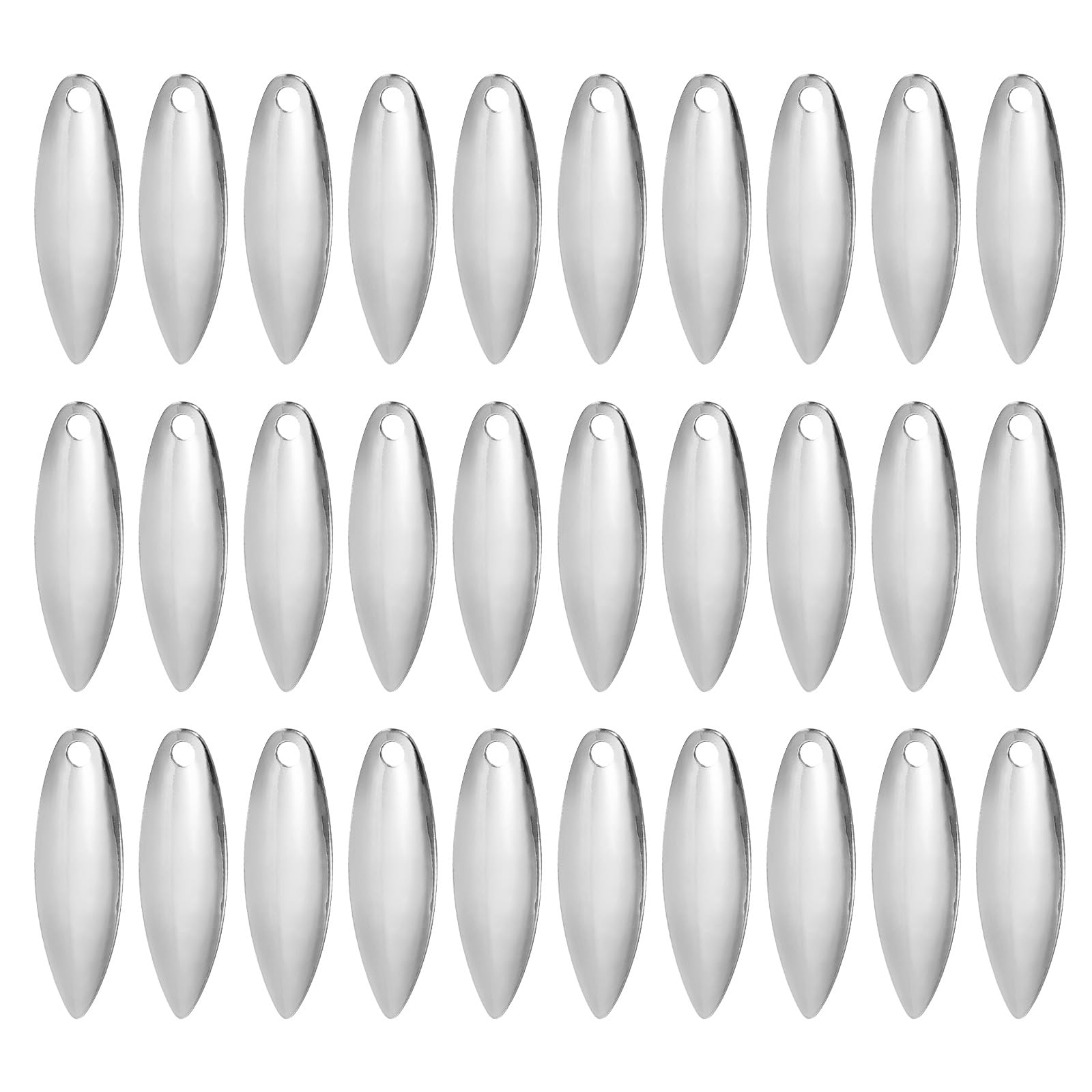 PATIKIL Fishing Lure Blades 1x0.3", 50 Pack Willowleaf Lure Making for DIY Bait, Silver