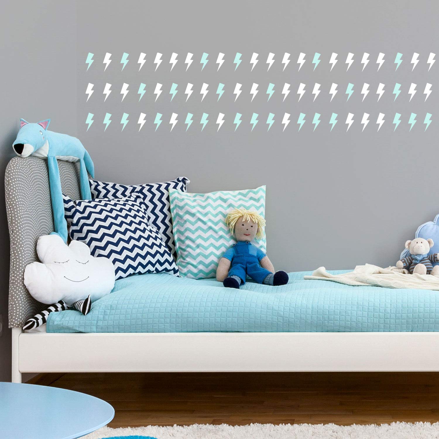 Lightning bolt wall stickers | Lots of colours options available | Perfect for a baby's nursery or child's bedroom